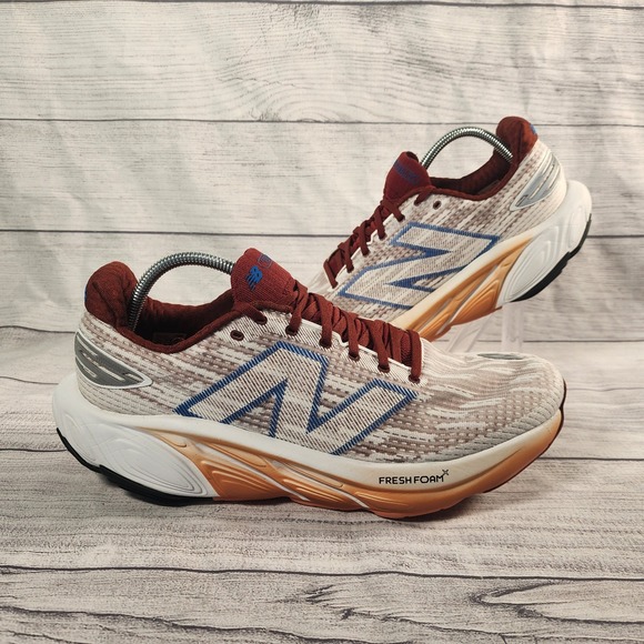 New Balance Fresh Foam X Balos Mens Size 13 Running Shoes Tan Burgundy MBALLA1